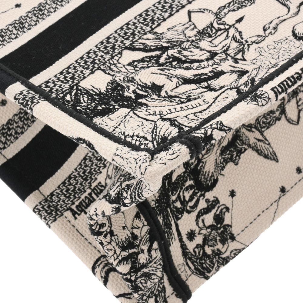 CHRISTIAN DIOR Book Tote Zodiac White Black Embroidered Bag - Picture 8 of 11